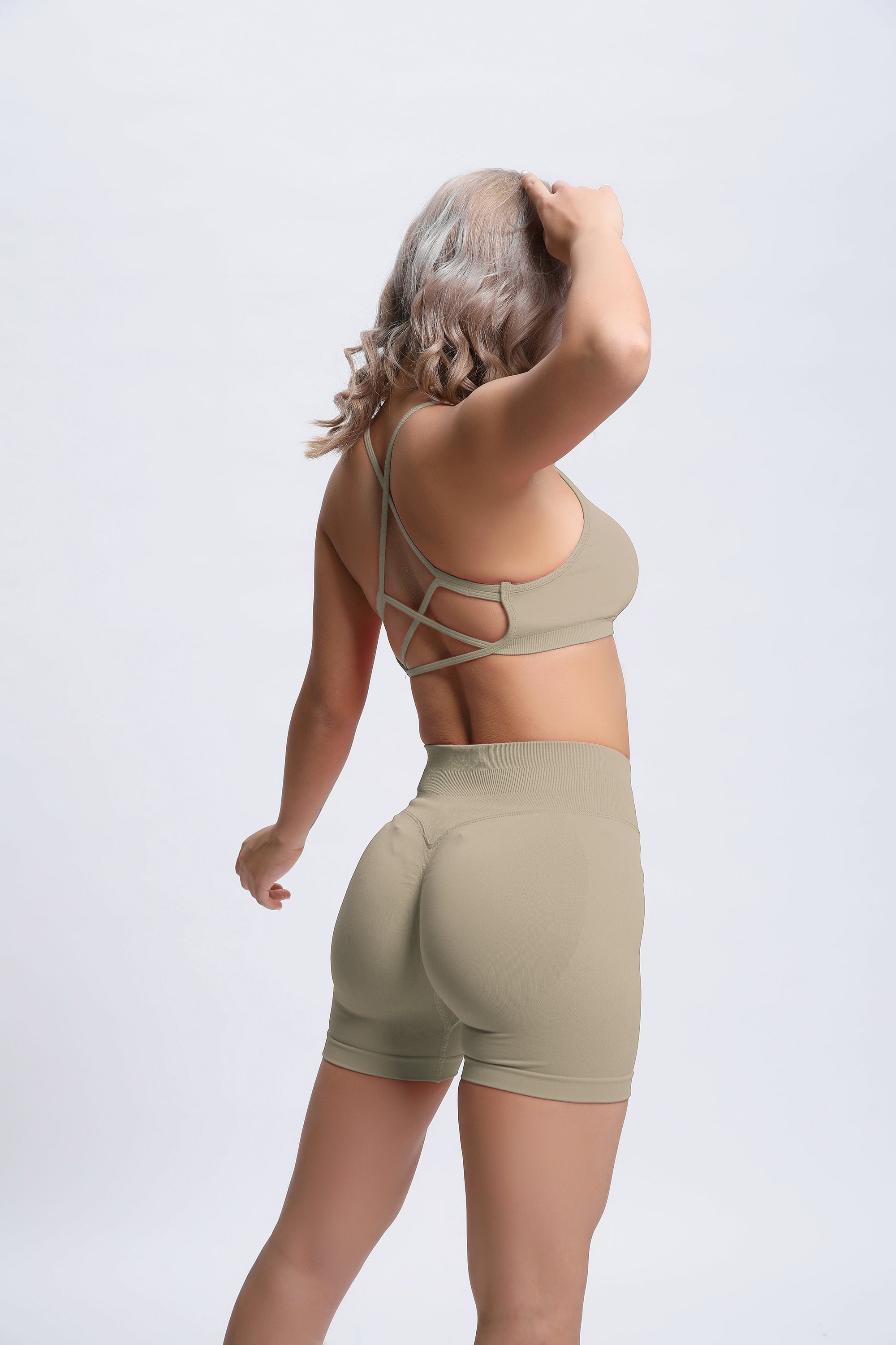 Joy | Crossback Sports Bra – Beige