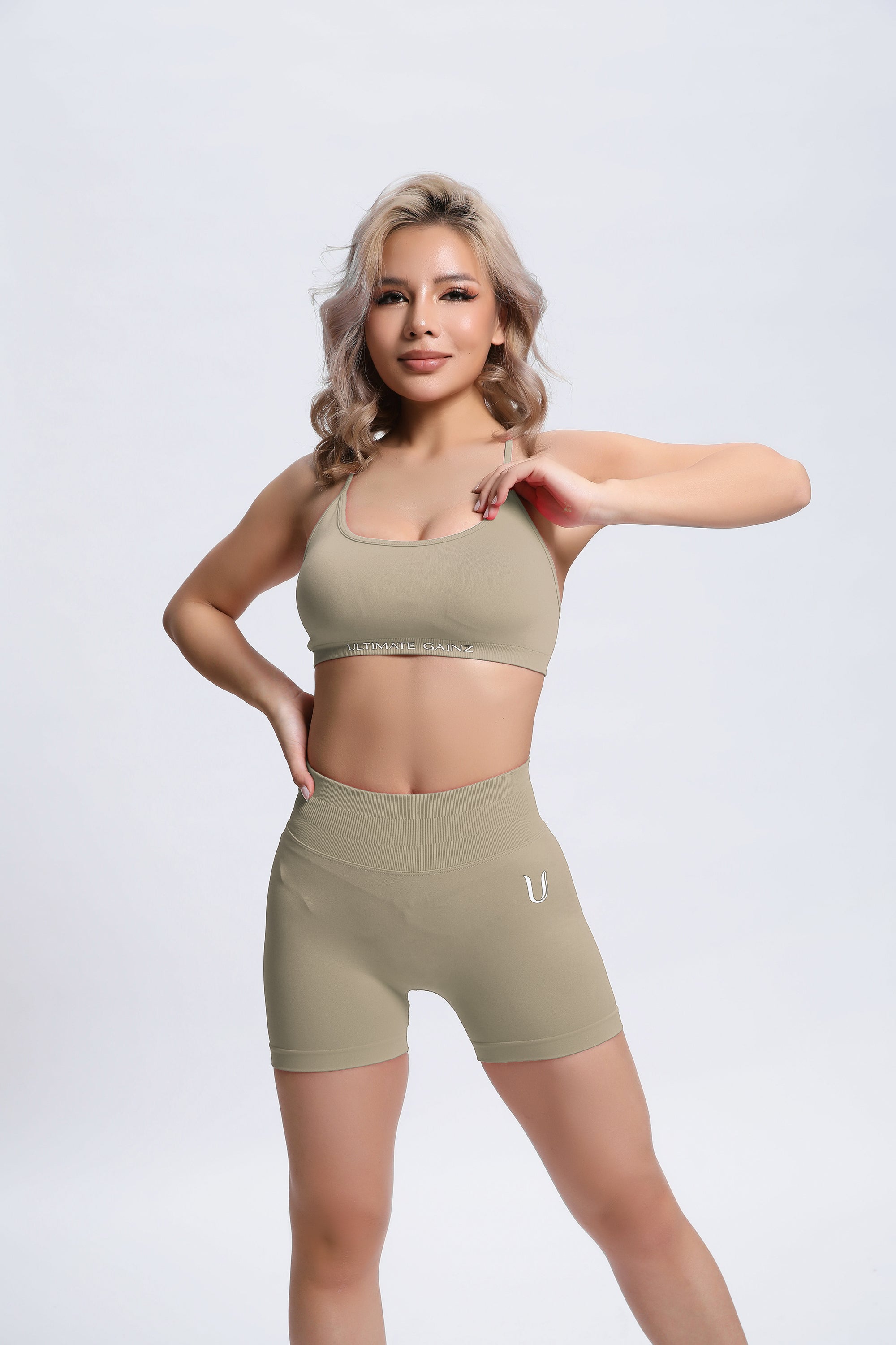 Joy | Crossback Sports Bra – Beige