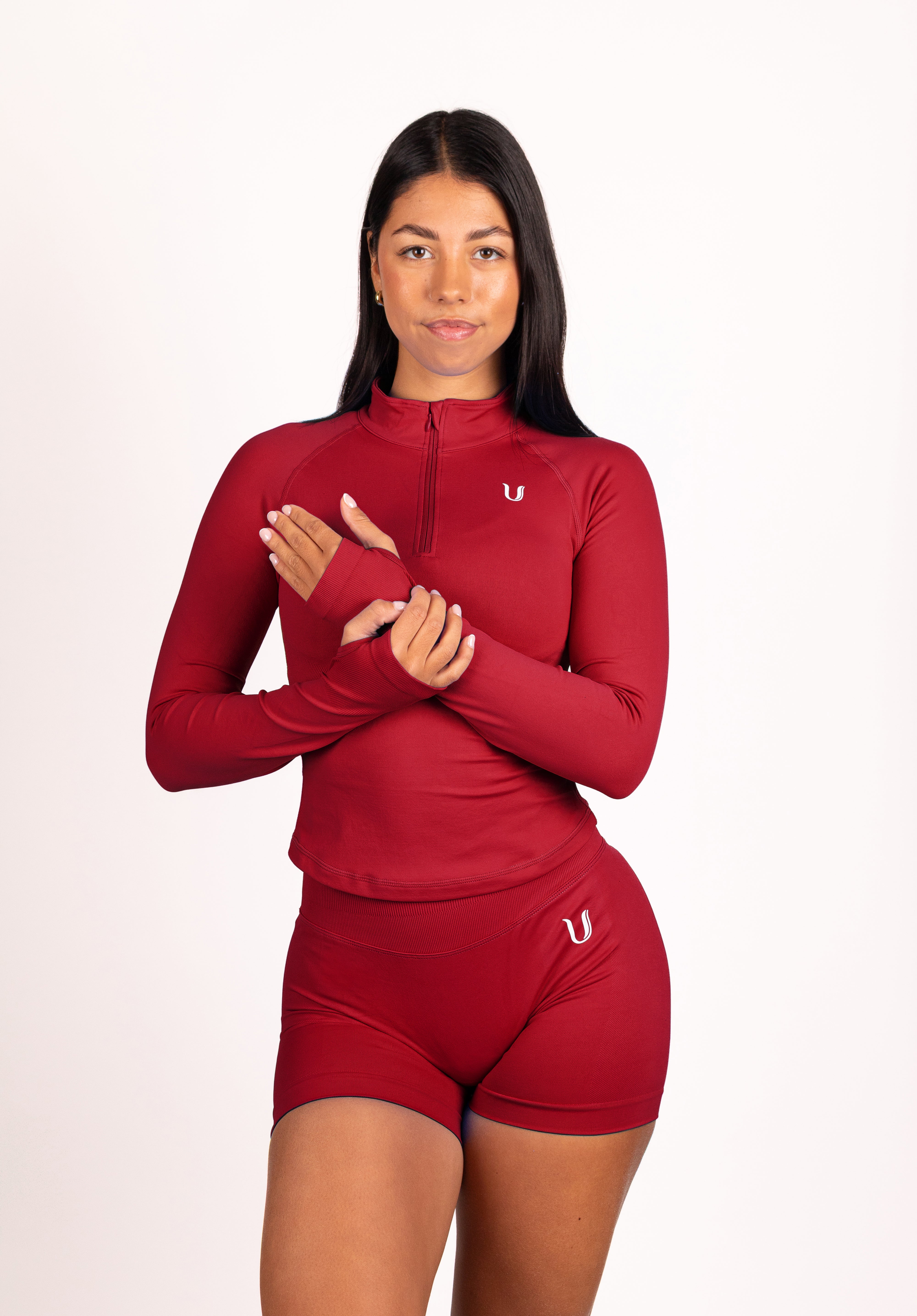 Beau Half Zip Lange Mouwen Top Rood - Dames sportkleding afbeelding 18