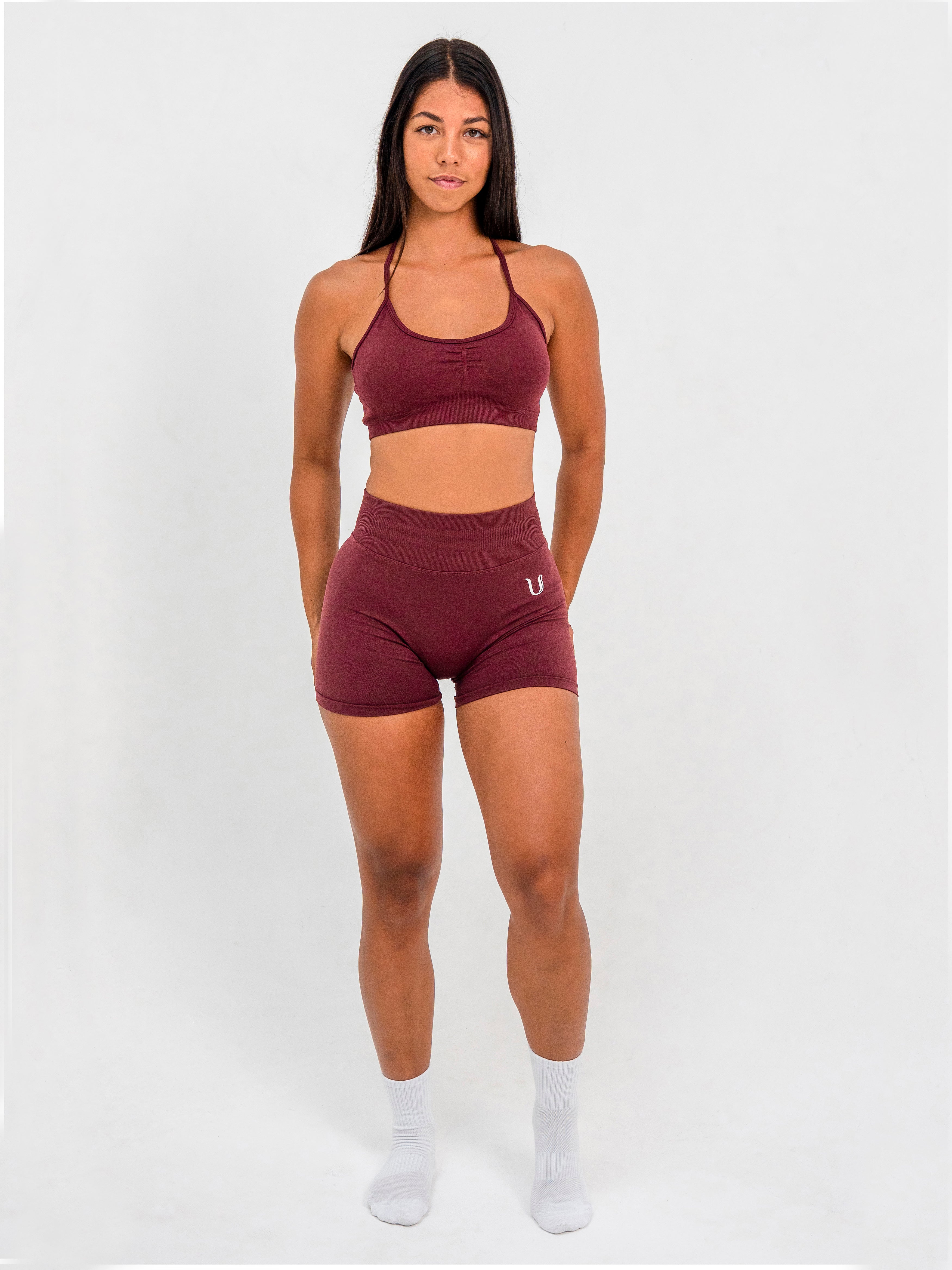 Luna | Premium Seamless Scrunch Short - Burgundy