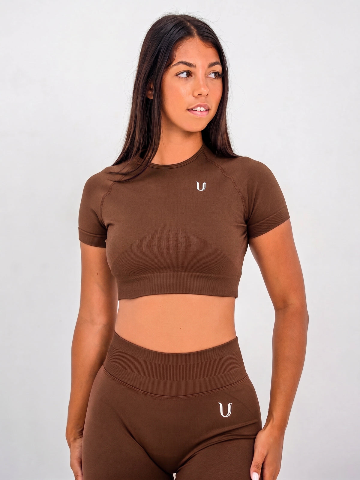 Luna | Premium Seamless Crop Top - Bruin