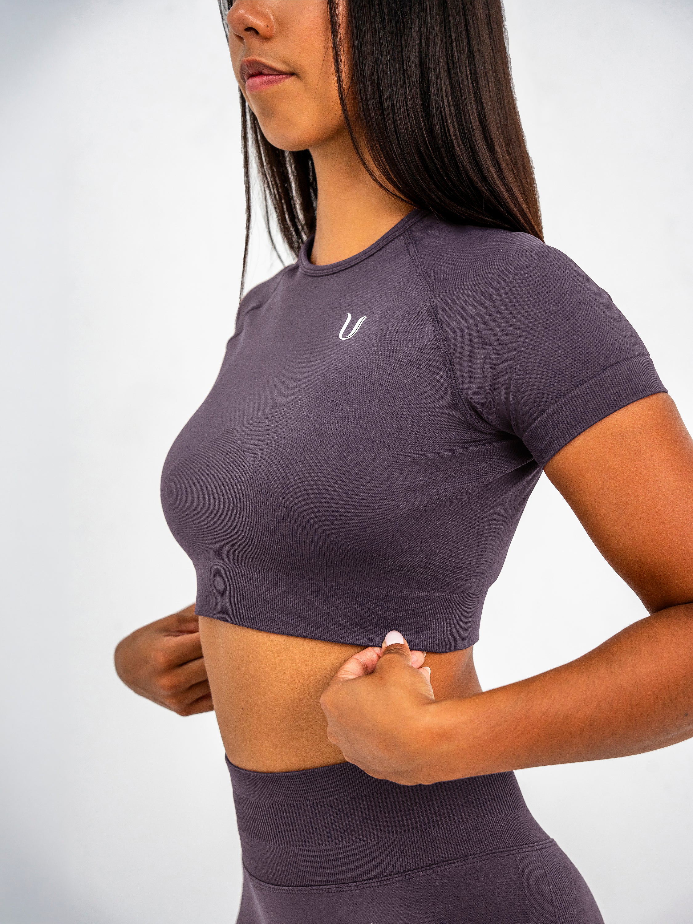 Luna | Premium Seamless Crop Top - Dusty Purple
