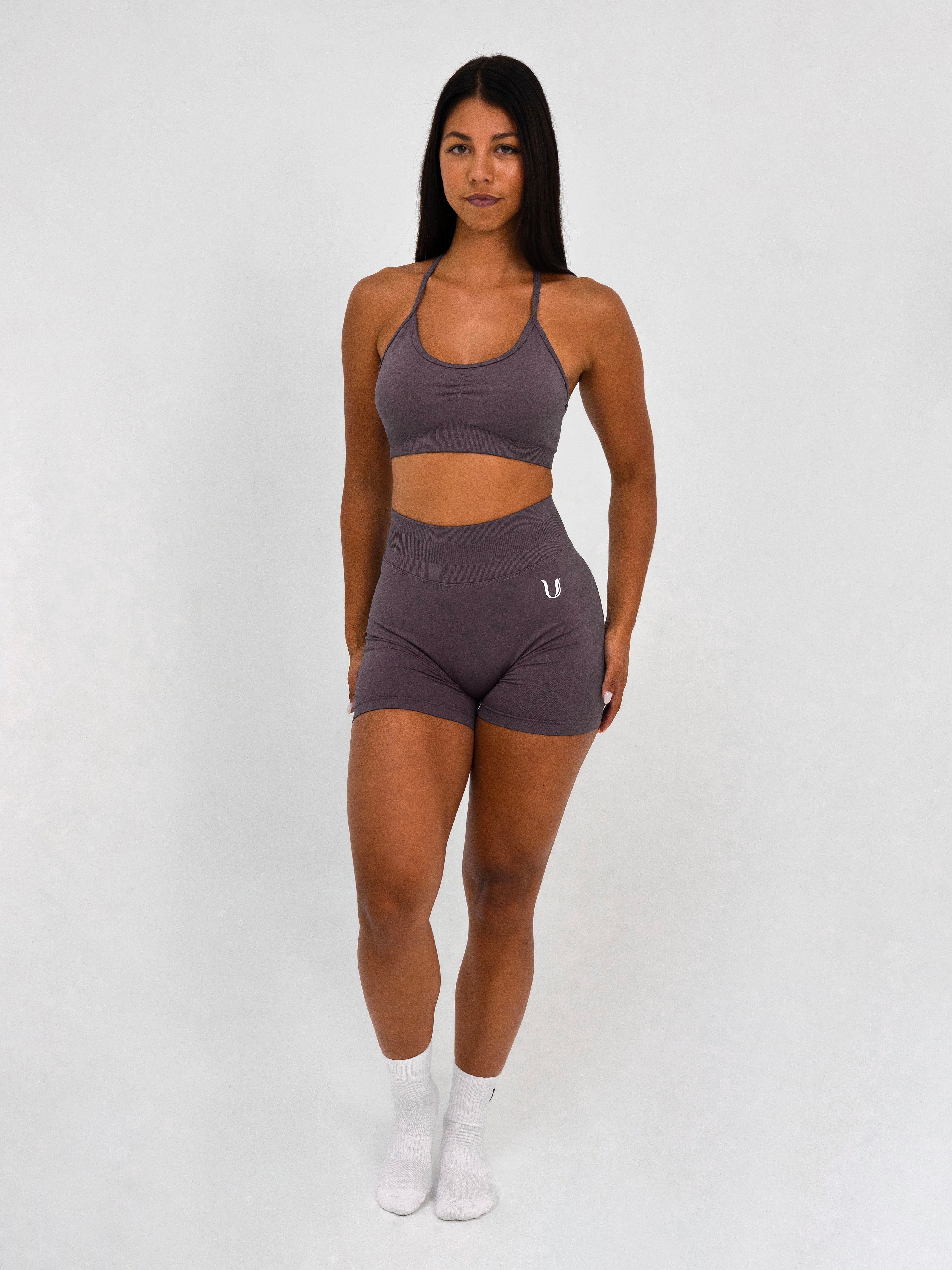 Luna | Premium Seamless Scrunch Short - Dusty Purple