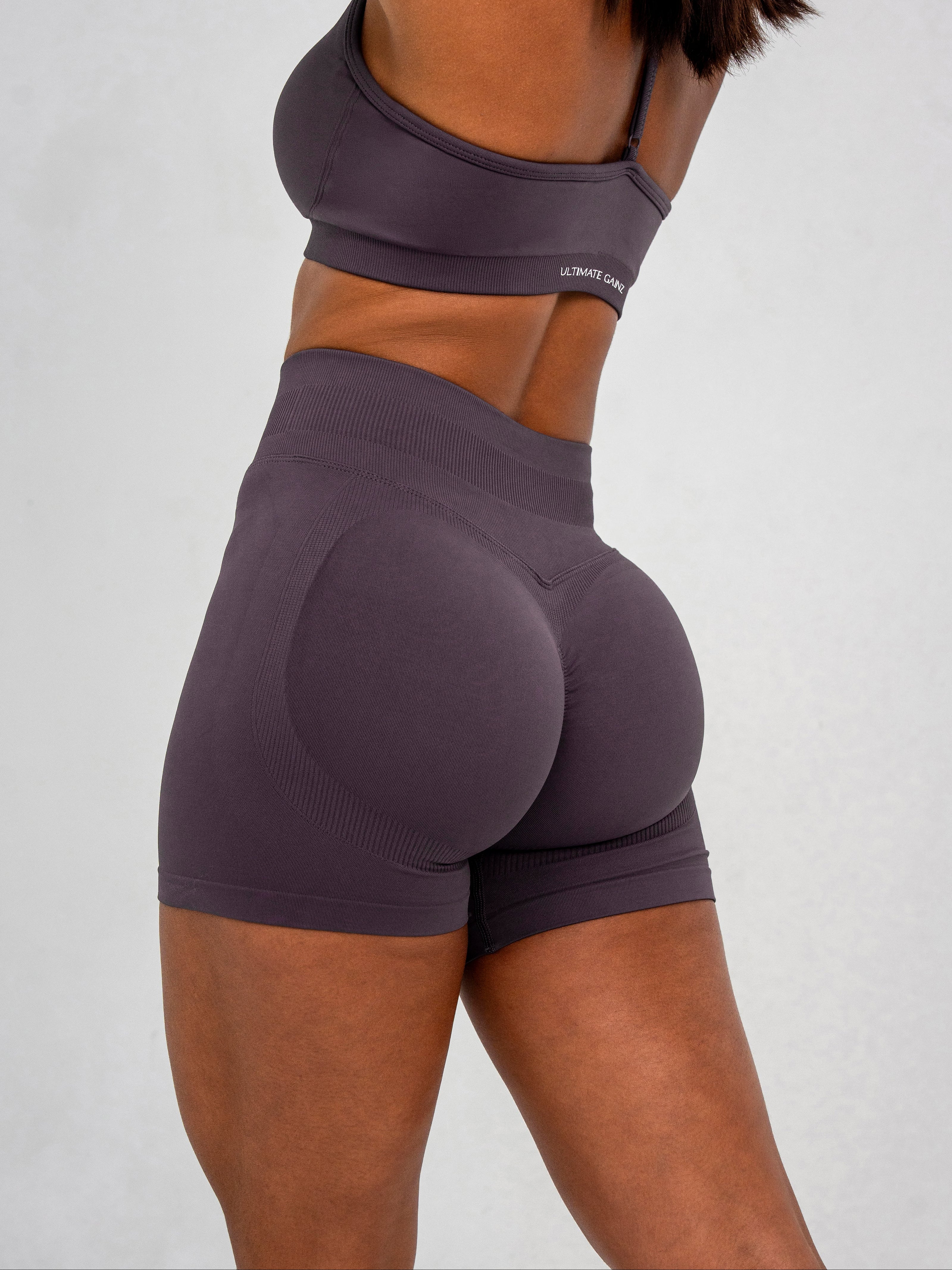 Luna | Premium Seamless Scrunch Short - Dusty Purple