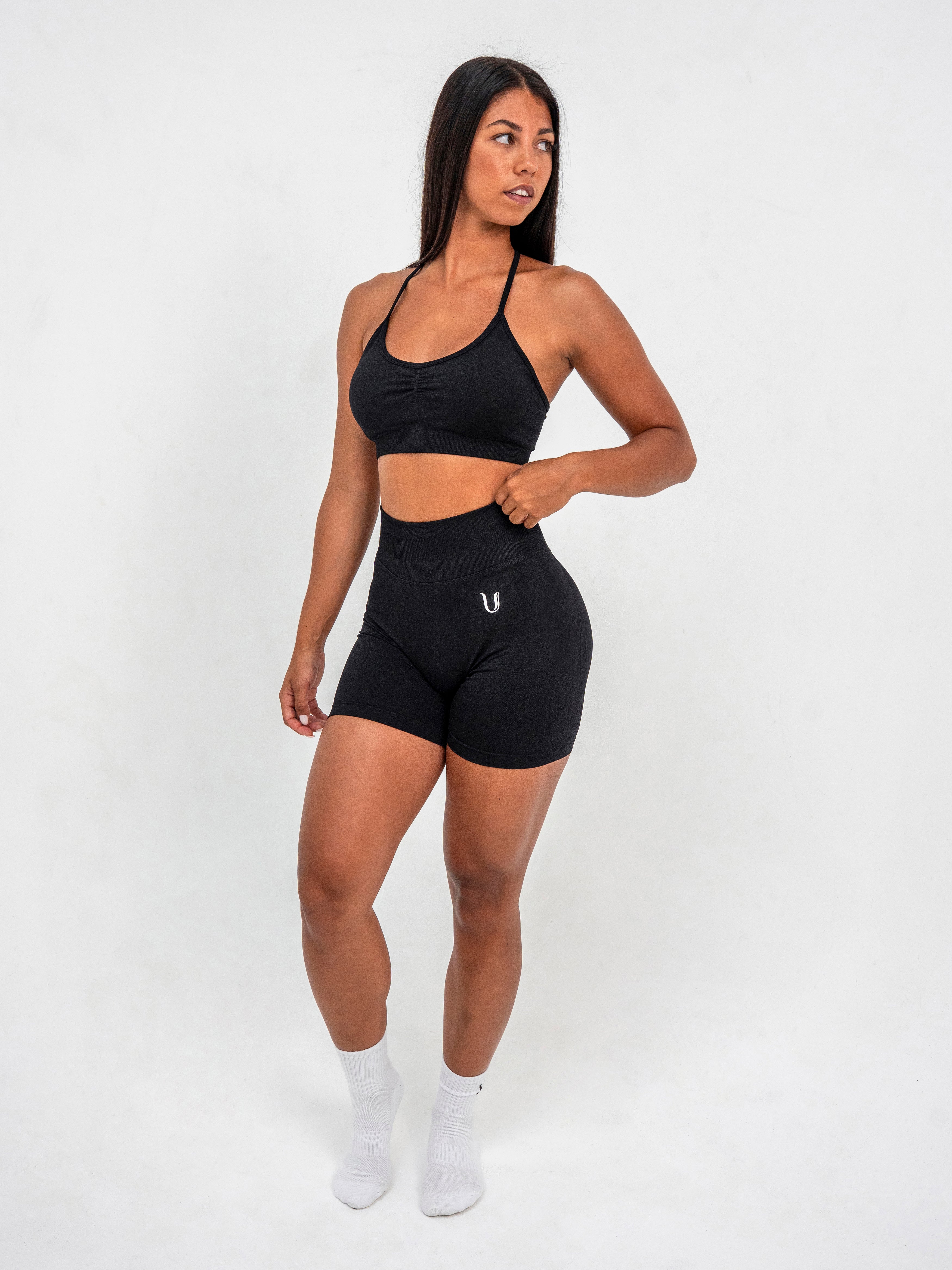 Luna | Premium Seamless Scrunch Short - Black
