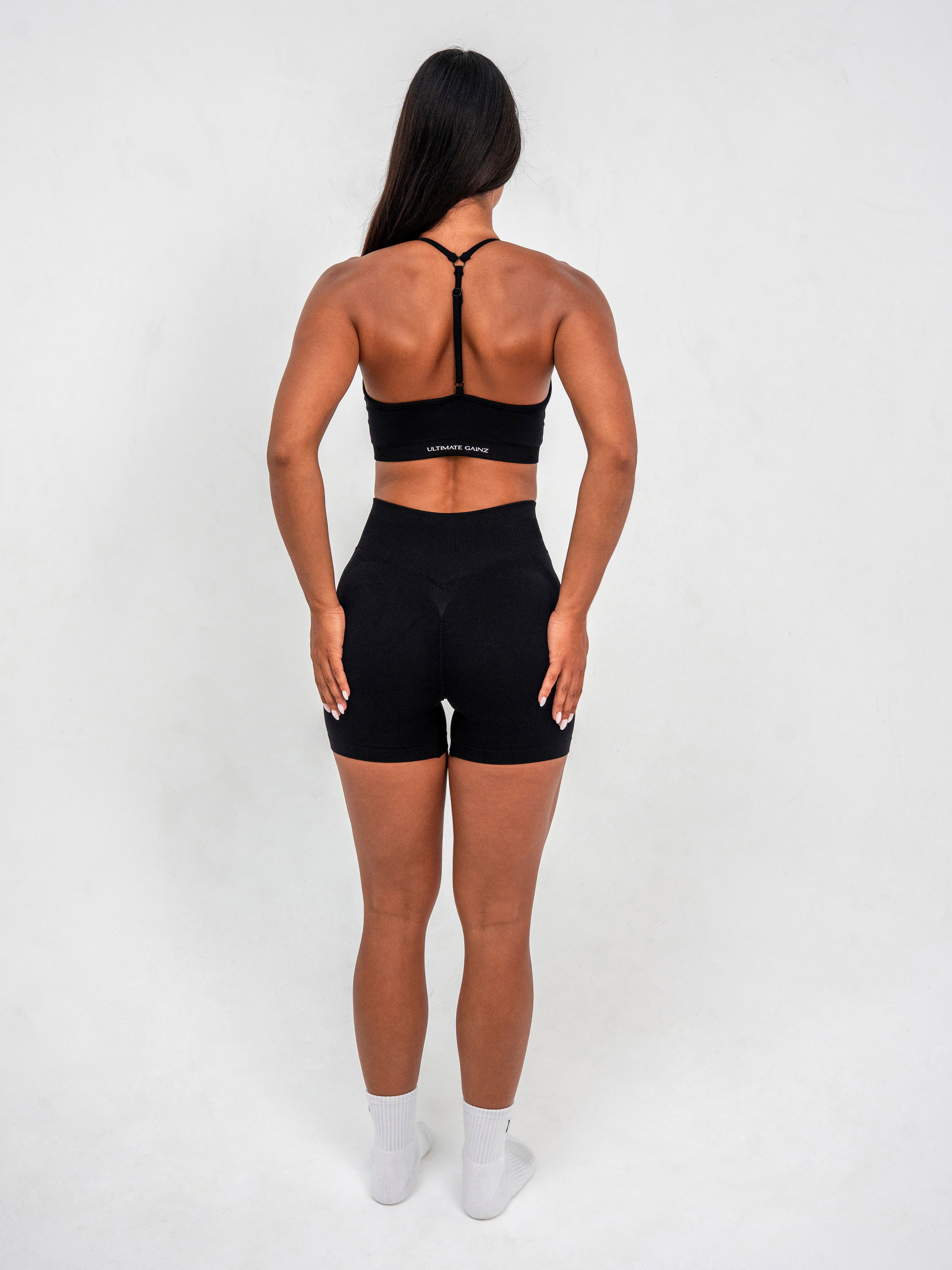 Luna | Premium Seamless Scrunch Short - Black