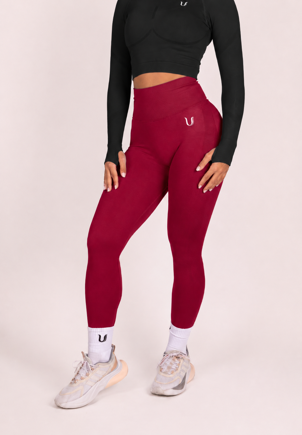 Leonie | Premium Scrunch Leggings - Rot