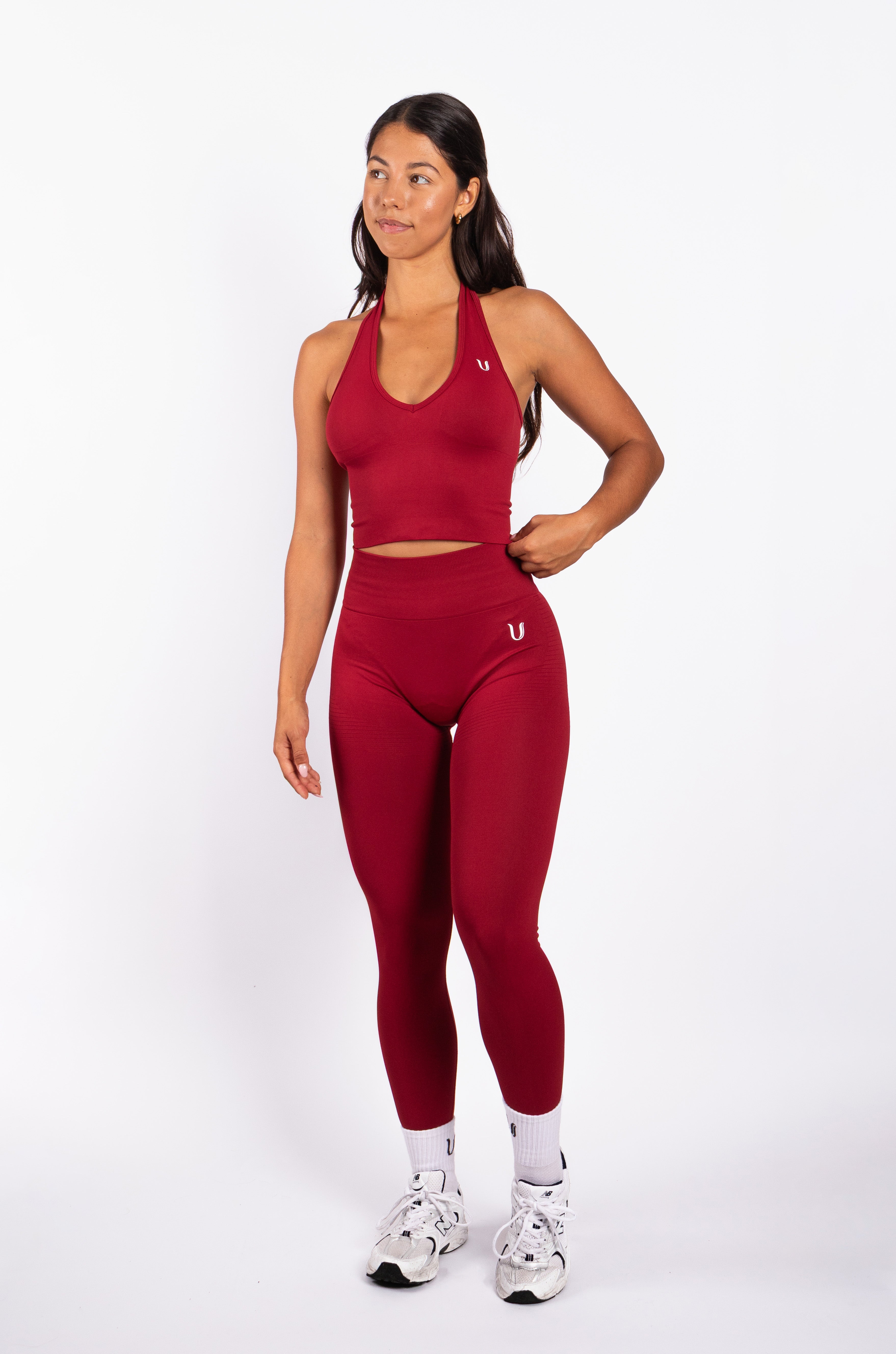 Bibi | Gerippte Nahtlose Legging – Rot