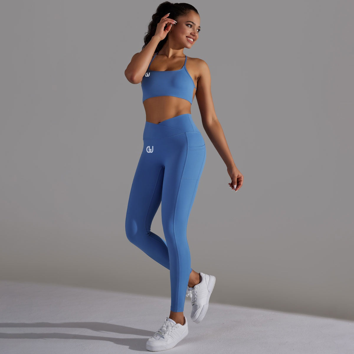 Mila | Ensemble Legging Top - Bleu