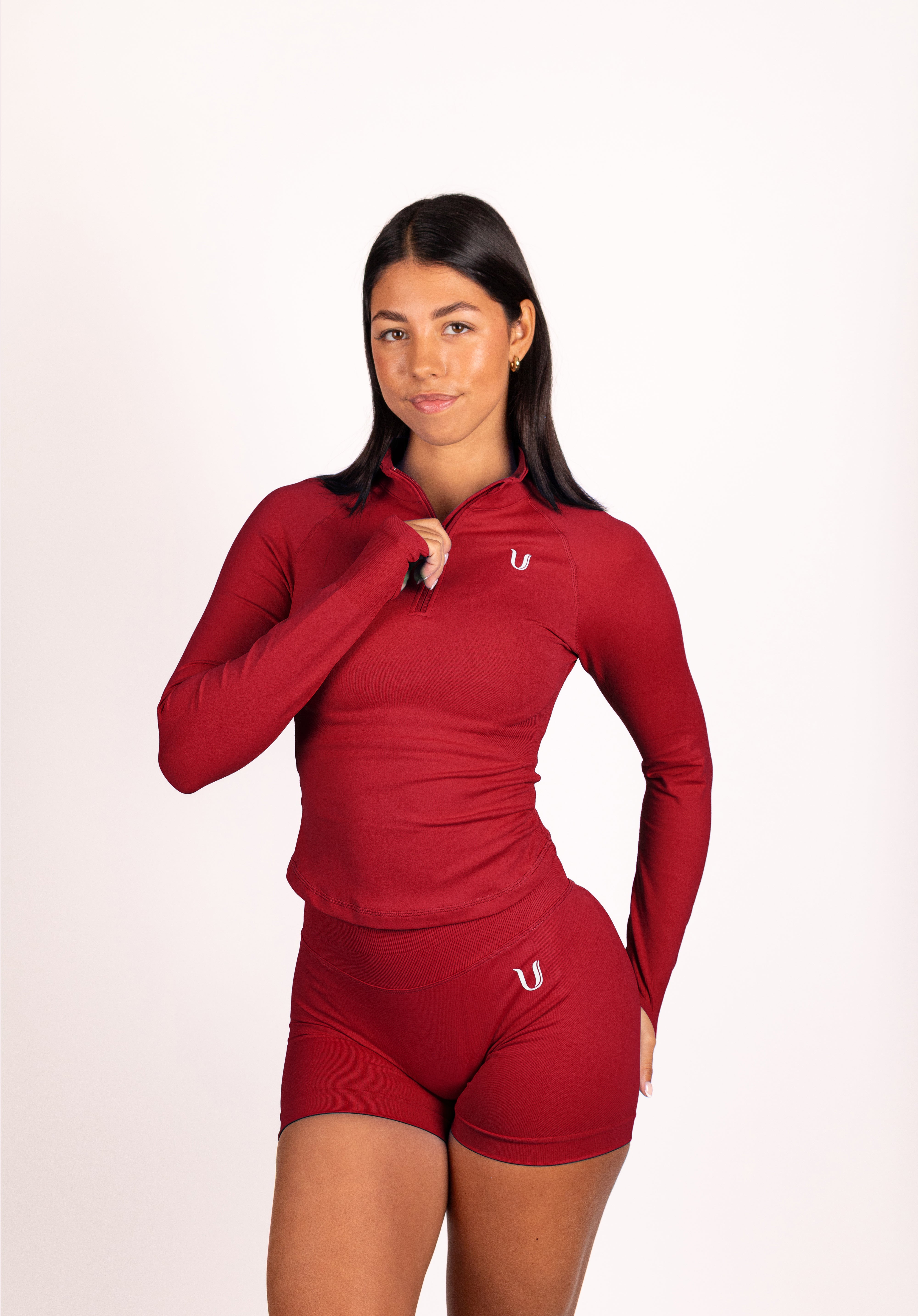 Beau Half Zip Lange Mouwen Top Rood - Dames sportkleding afbeelding 26
