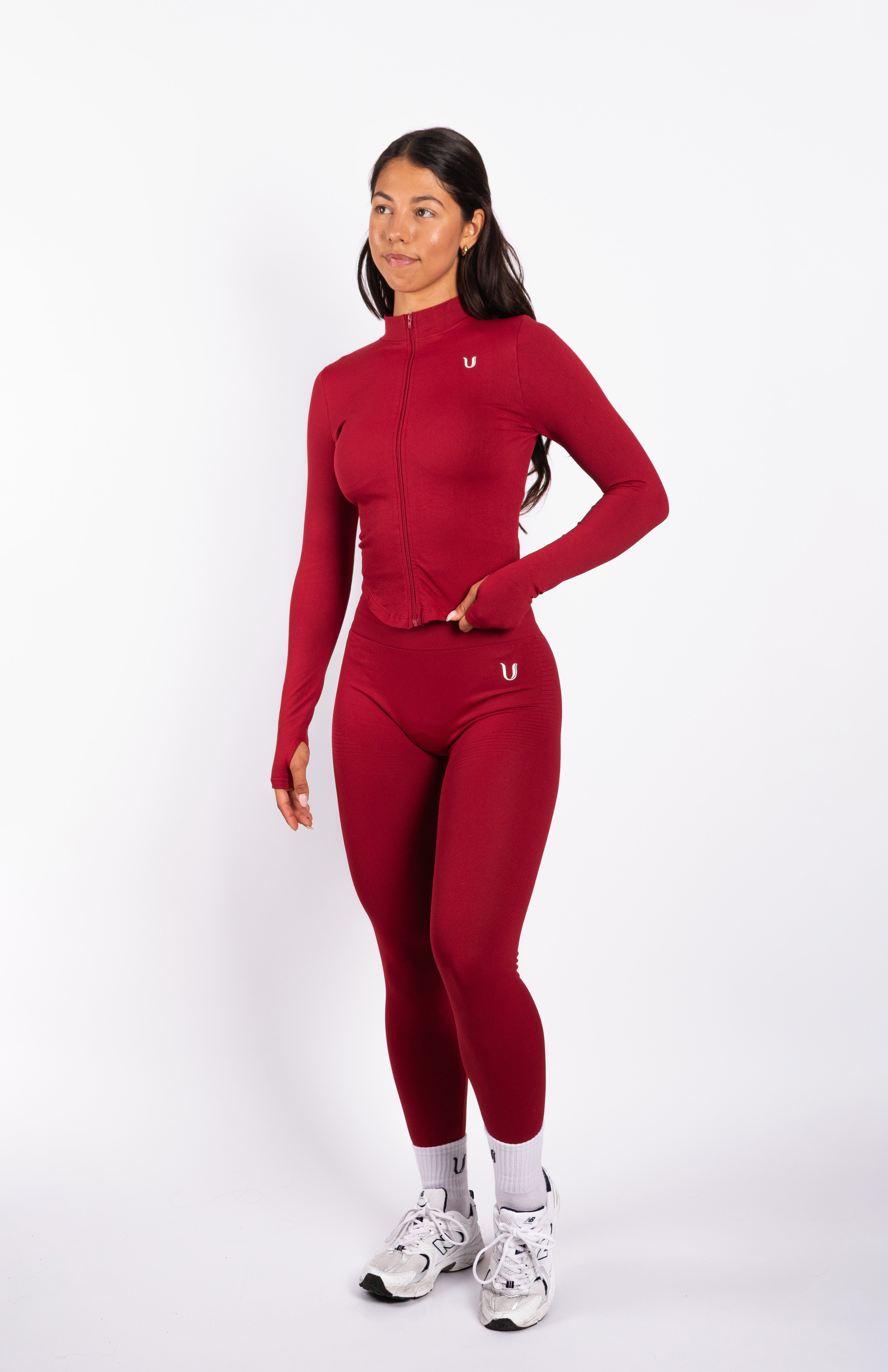 Bibi | Top Halter Côtelé Sans Coutures – Rouge