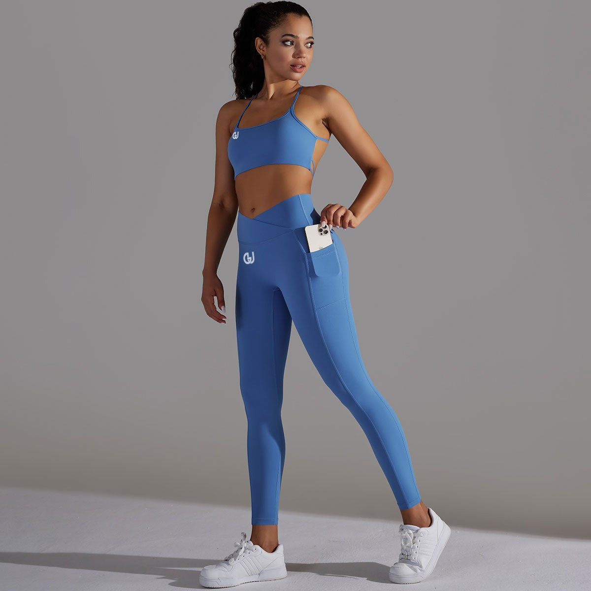 Mila | Ensemble Legging Top - Bleu