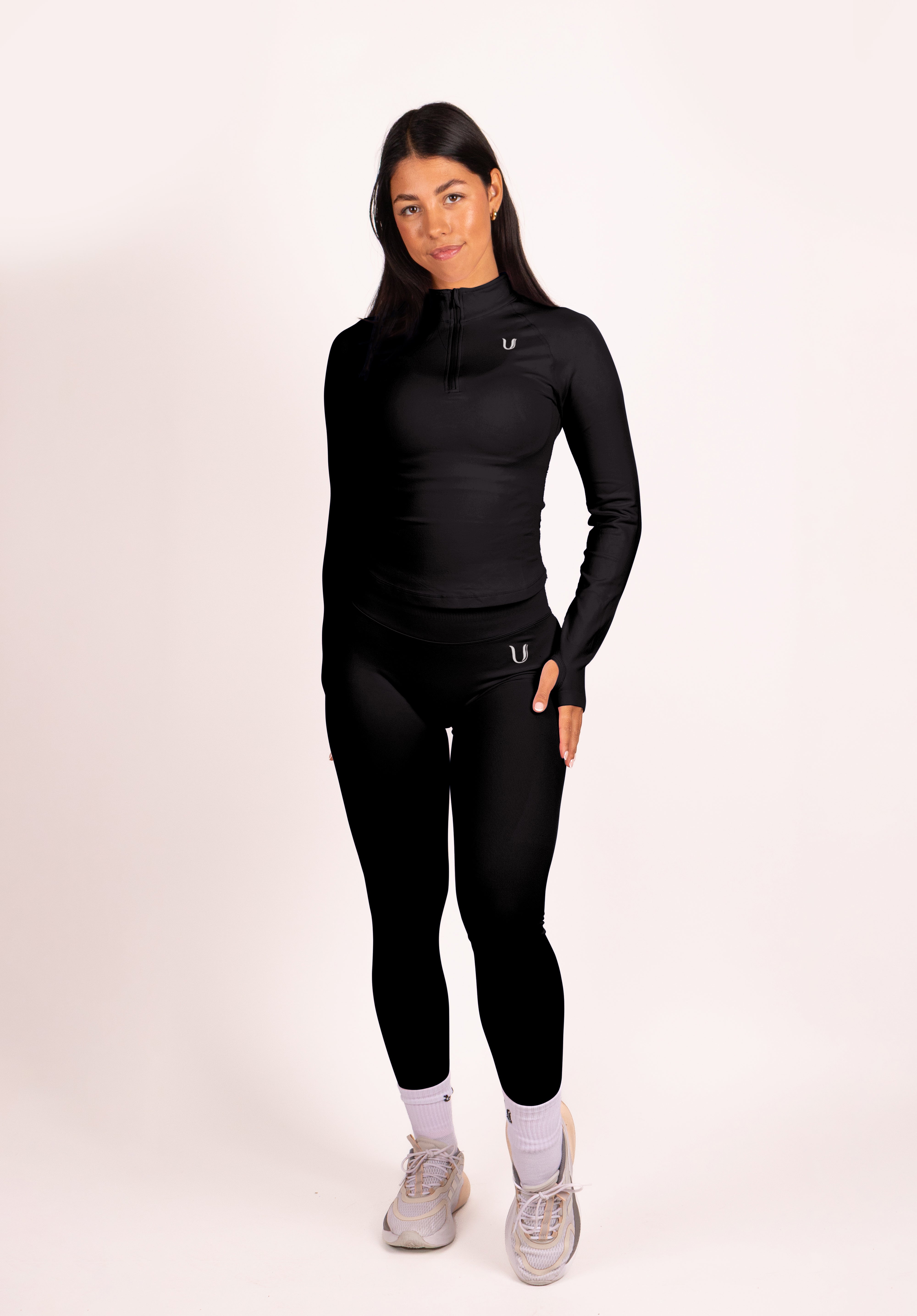 Beau Half Zip Lange Mouwen Top Zwart - Dames sportkleding afbeelding 11