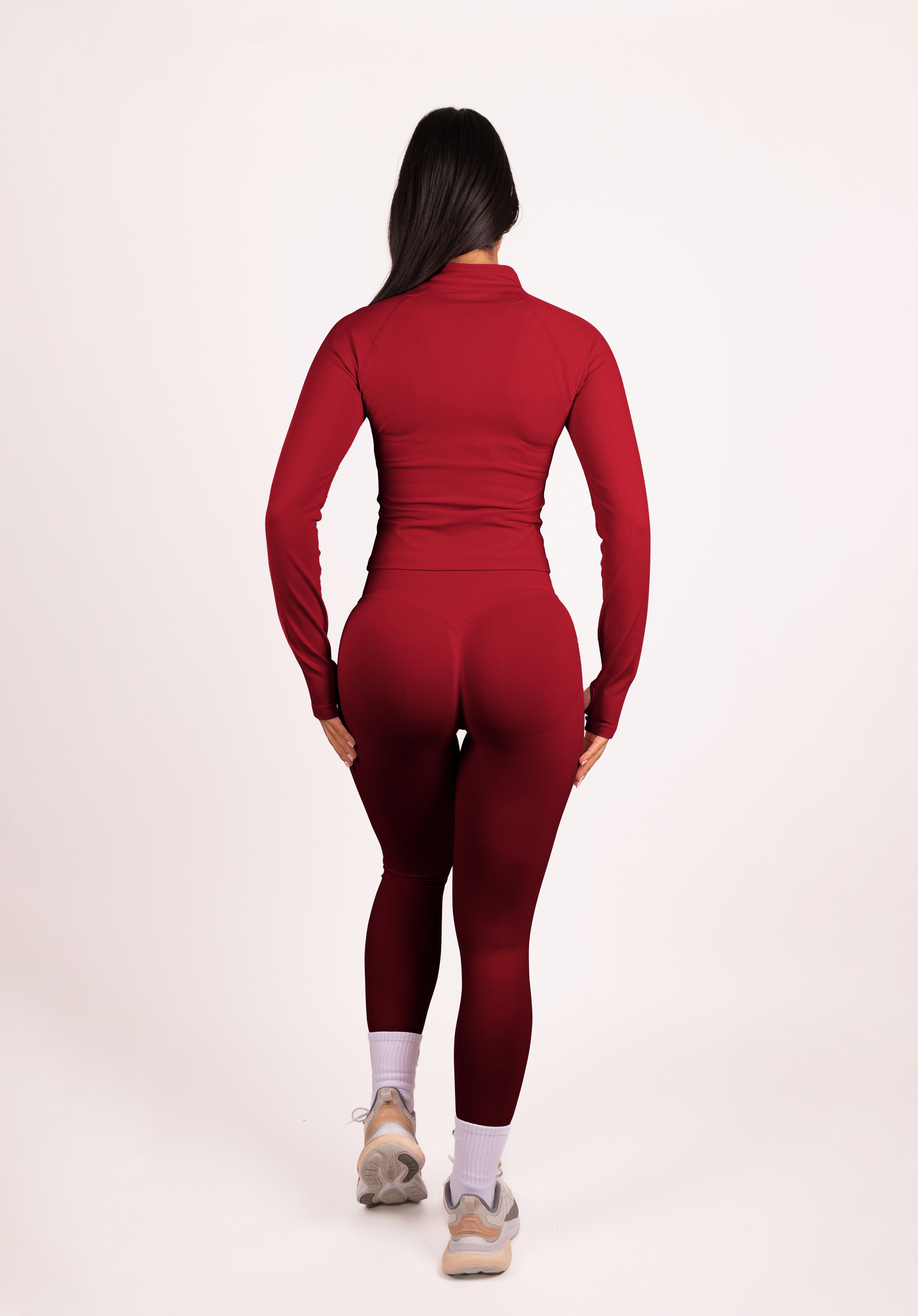 Beau Half Zip Lange Mouwen Top Rood - Dames sportkleding afbeelding 32