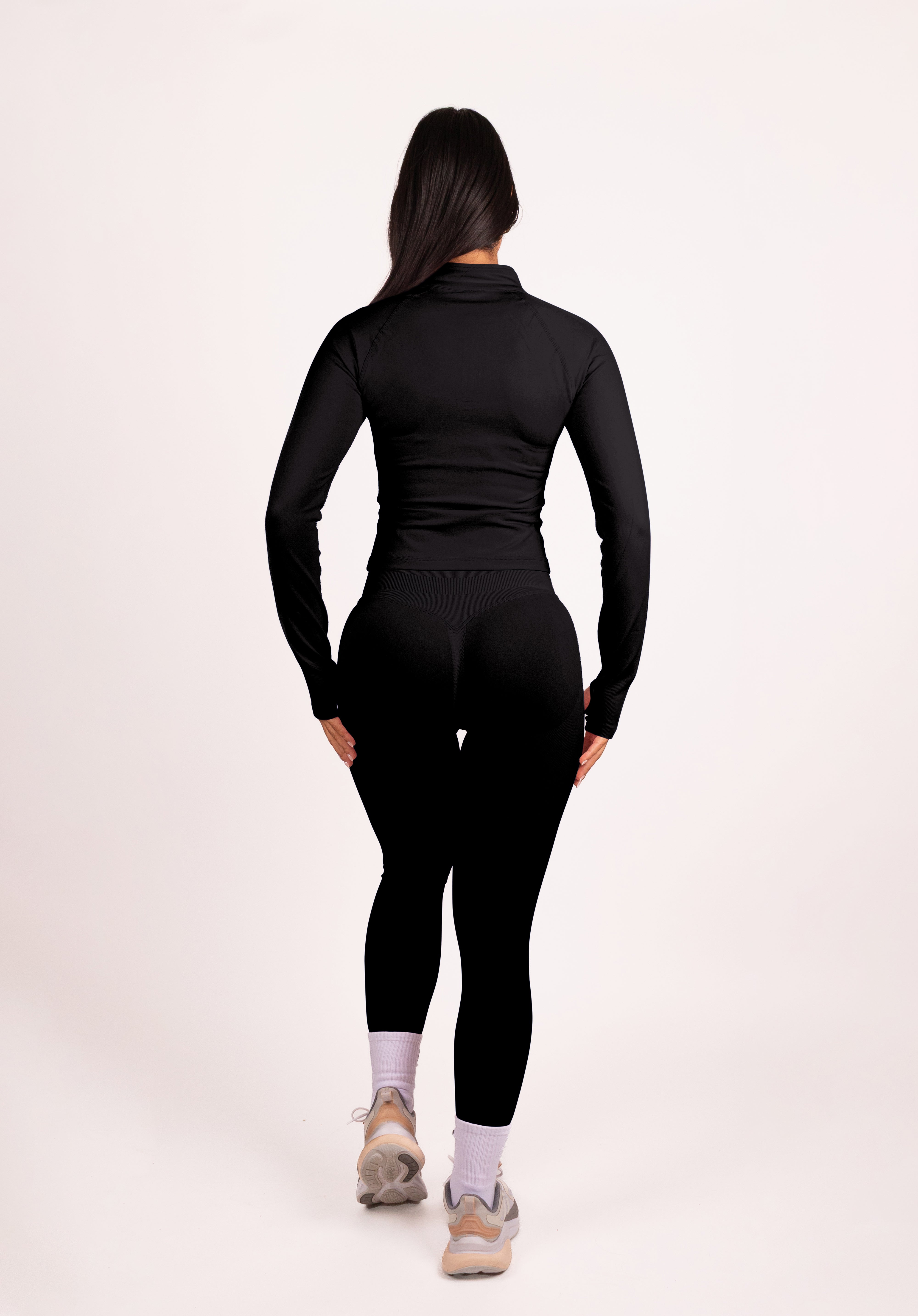 Beau Half Zip Lange Mouwen Top Zwart - Dames sportkleding afbeelding 14