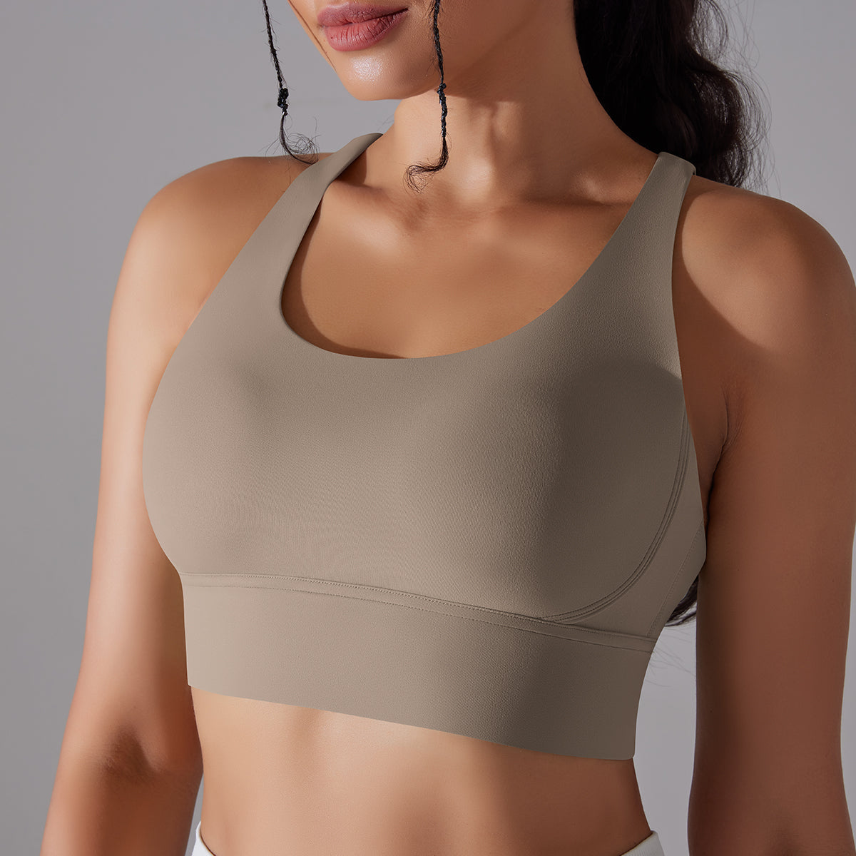 Kyra | Cross bra - Cocoa