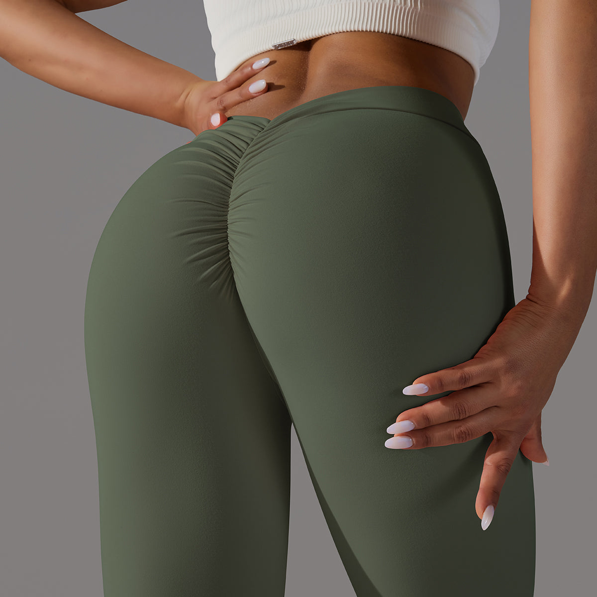 Emma | Leggings Extra Scrunch Army - Green