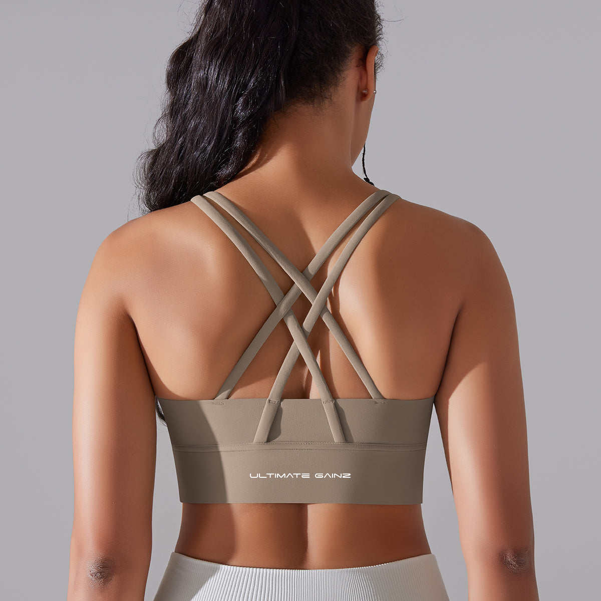 Kyra | Cross bra - Cocoa