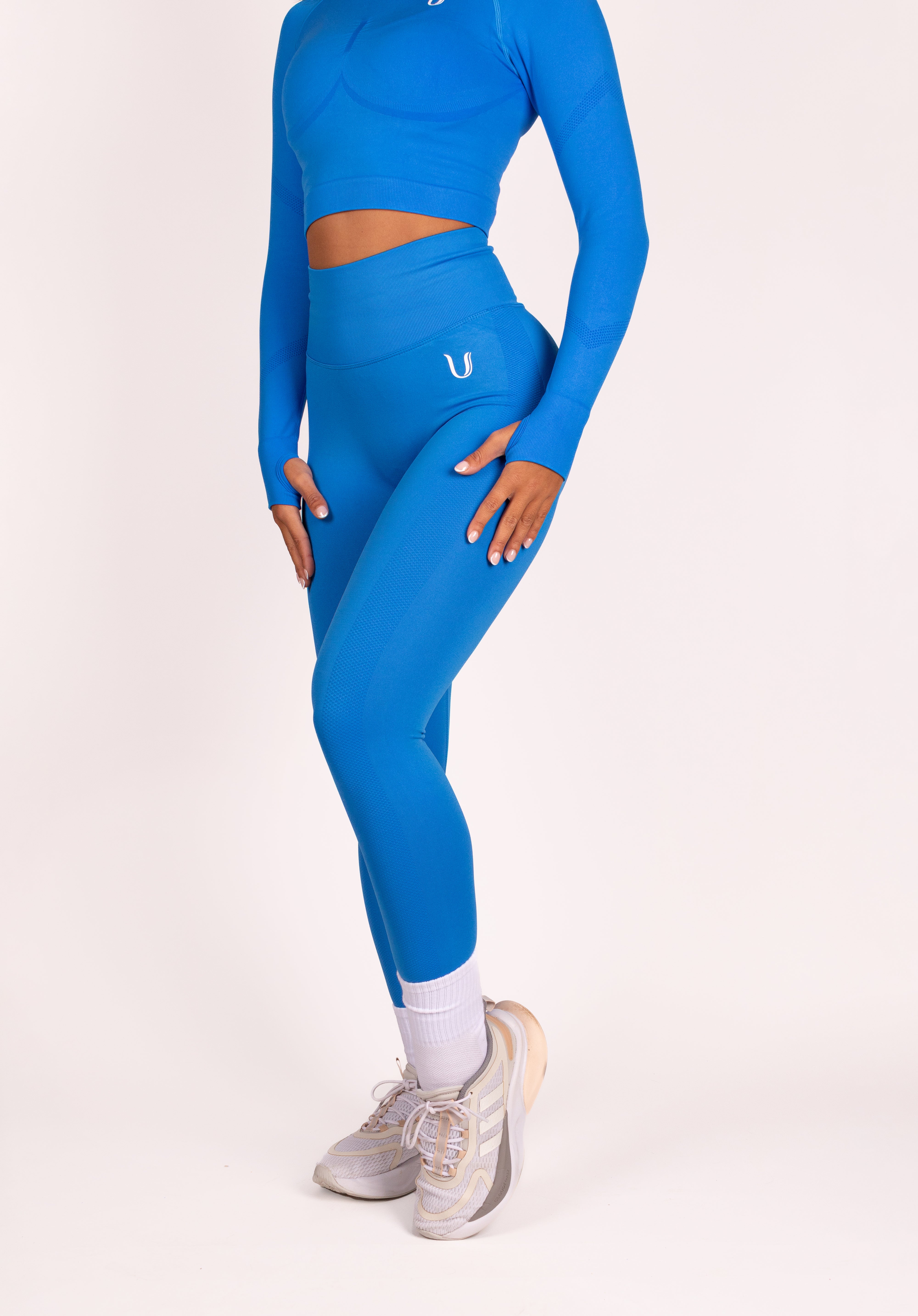 Leonie Lange Mouwen Top Shirt Blauw - Dames activewear detail