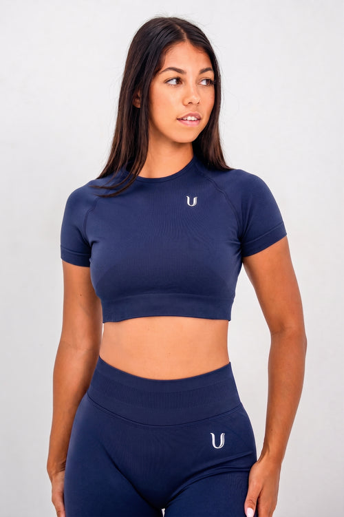 Luna | Premium Seamless Crop Top - Donker blauw