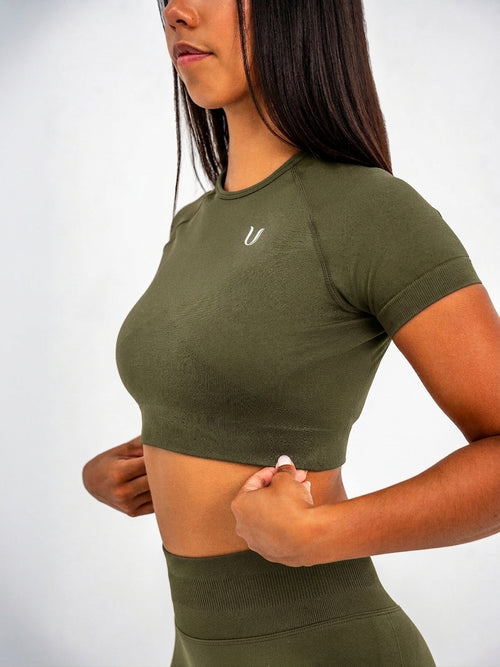 Luna | Premium Seamless Crop Top - Groen