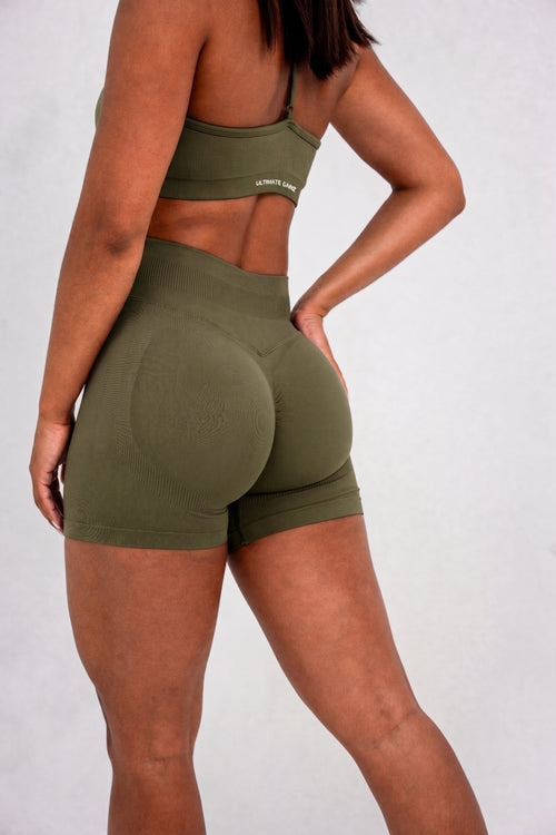 Luna | Premium Seamless Scrunch Short - Groen