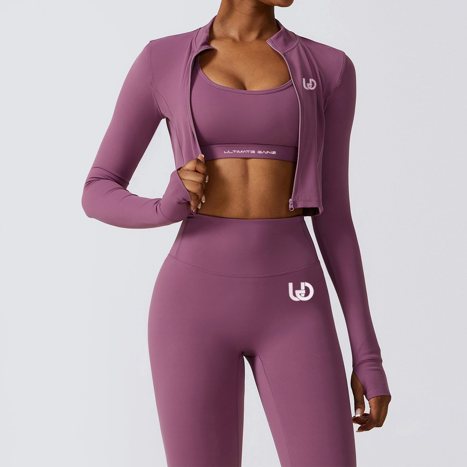 Hailey Set | Haut à Manches Longues et Legging - VioletClair