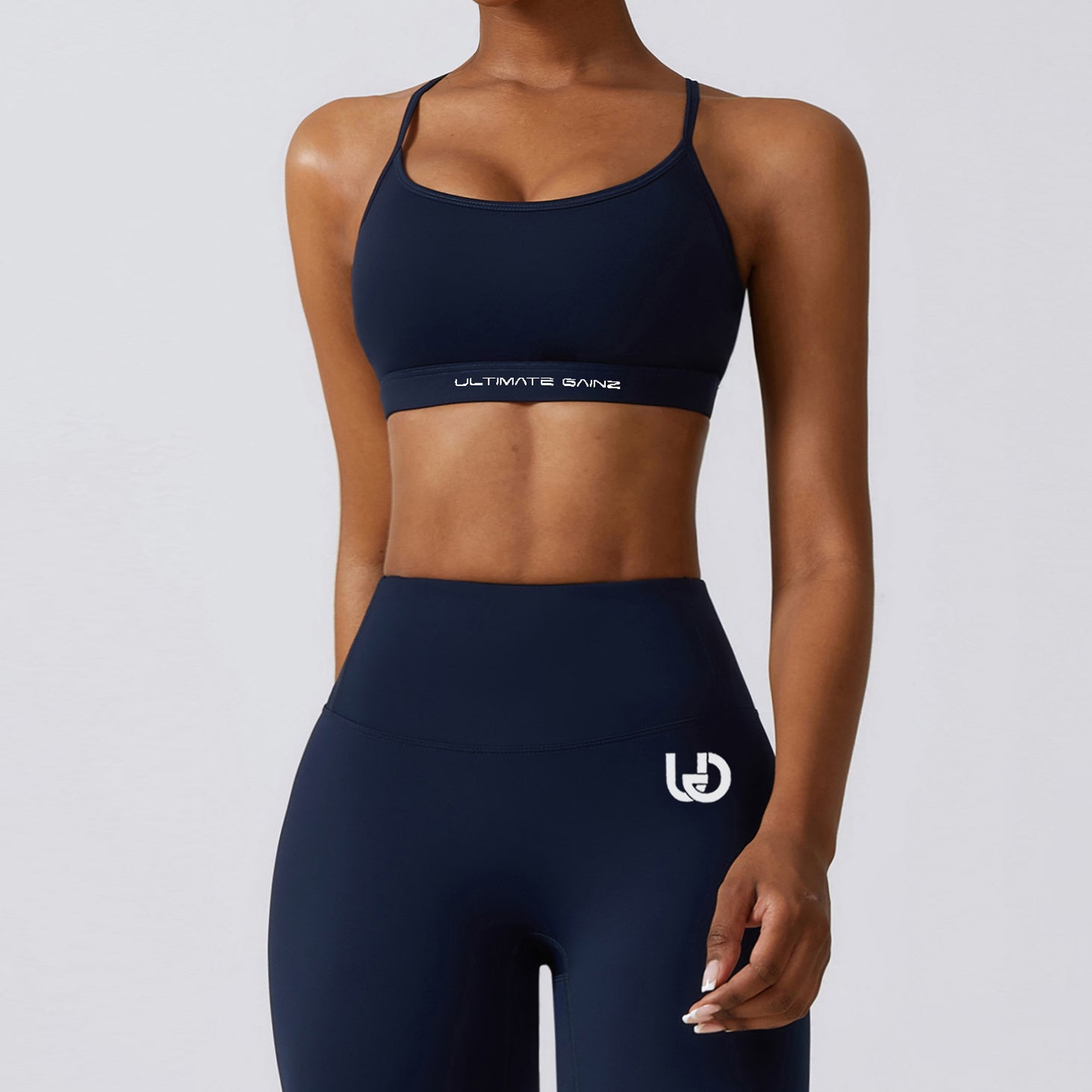 Hailey Set | Ensemble Top et Legging sans Couture - BleuMarine