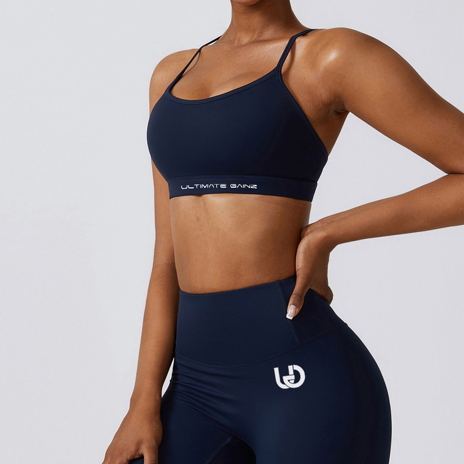 Hailey Set | Ensemble Top et Legging sans Couture - BleuMarine