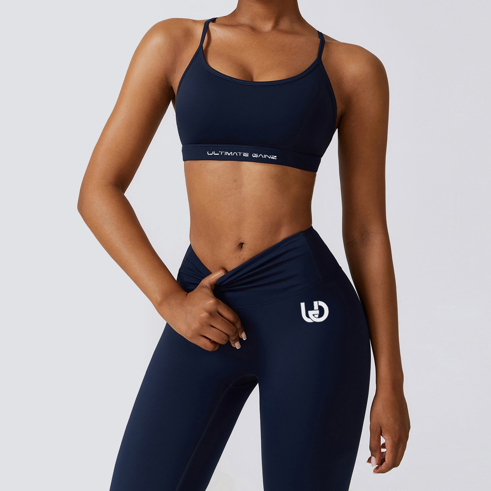 Hailey Set | Ensemble Top et Legging sans Couture - BleuMarine