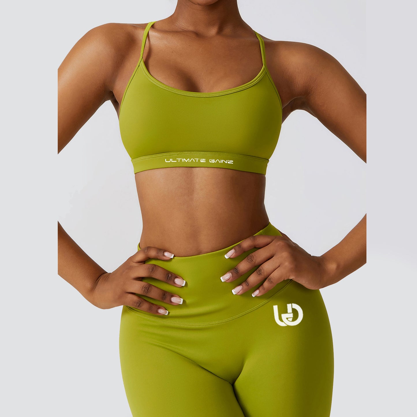 Hailey-Set | Nahtlos Top Leggings - Matcha