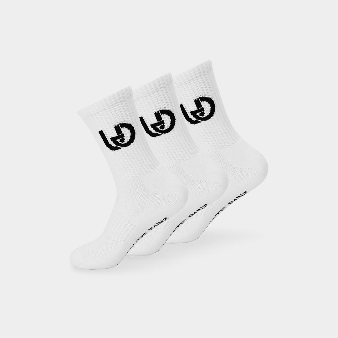 Ultimate Gainz - Performance Socken Unisex - Weiß 3 Paar