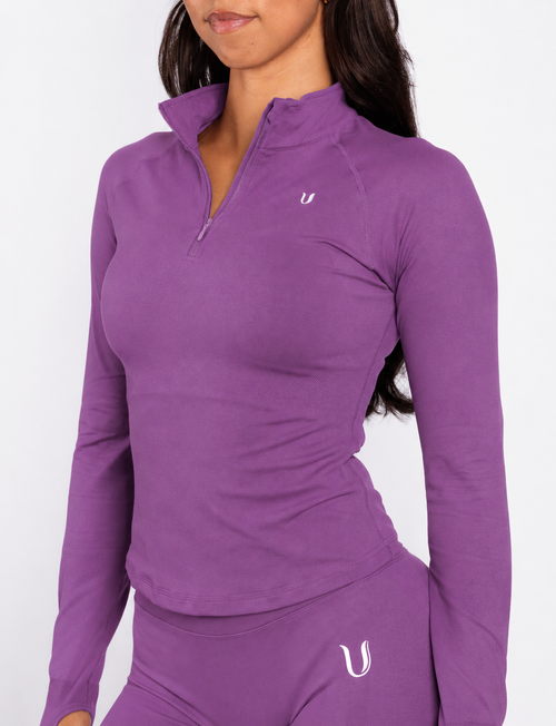 Beau | Top Demi-Zip Manches Longues - Violet